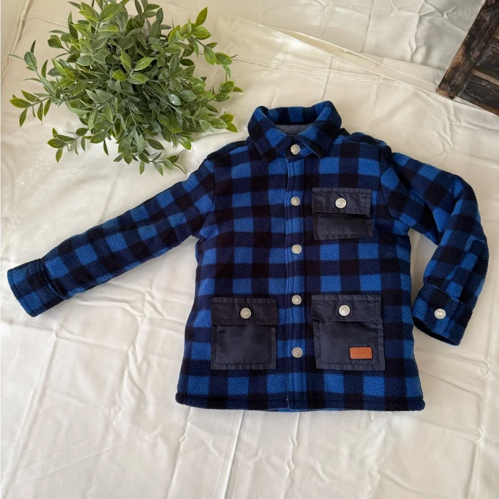 7 for all Mankind plaid fleece sherpa lined jacket